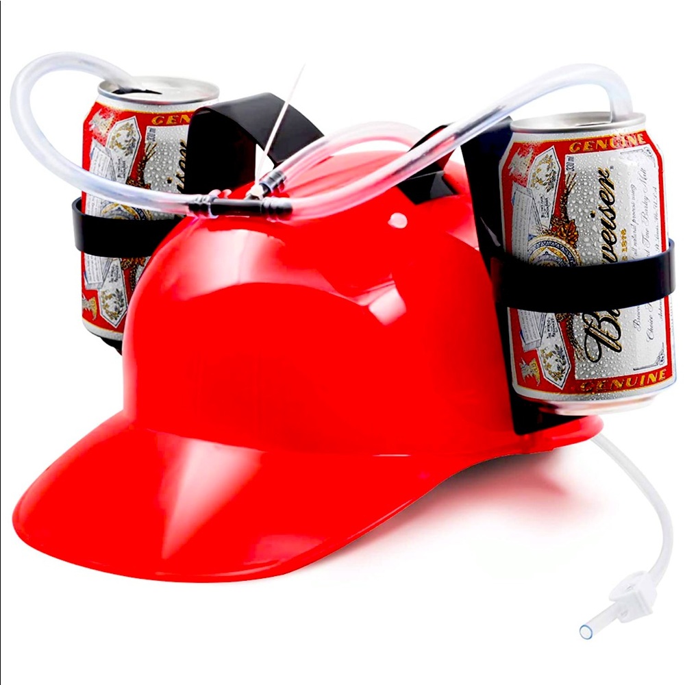 Drinking Helmet -2 Can Holders with Straw